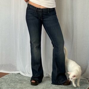 ⋆｡ﾟ✶ Dark Wash Y2K Flare Jeans ✶ﾟ｡⋆